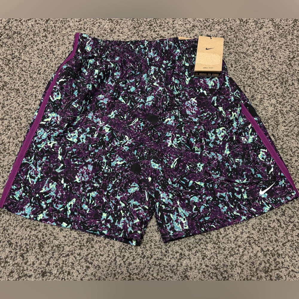 Nike Kids' Purple and Blue Patterned Shorts
